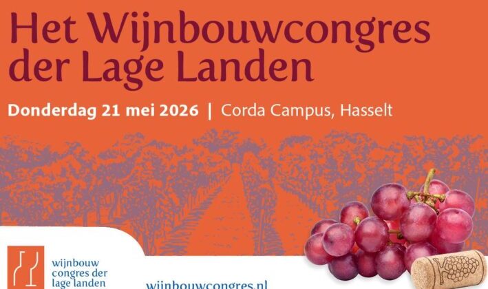 Wijnbouwcongres der Lage Landen vindt plaats op 21 mei 2026 in Hasselt